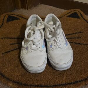 Vans White Sneakers with Iridescent Accents